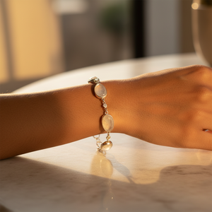 Bracelet en argent pour femme, style bohème, orné de perles, de grenats et d'améthystes, bijoux religieux chrétiens - Product Image 3