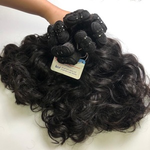 Supersale 100% Extensiones de cabello humano Remy virgen vietnamita Máquina ondulada negra natural Trama doble Alta calidad Sedoso grande - Product Image 1