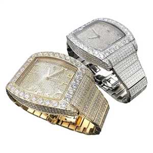 Montre Antique à Diamant Antique Carré Antique Édition Limitée Luxueuse Grande Baguette Hip Hop Montre Inondée Glacée Cadran Résistant à l'Eau - Product Image 2