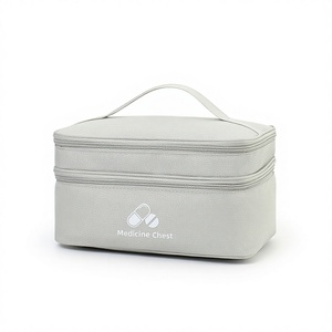 Sac de rangement pour médicaments à double couche grande capacité, organisateur de premiers secours étanche pour la maison et les soins de santé familiaux - Product Image 1