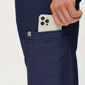 Traje médico personalizado para mujer con estilo, uniformes de hospital tejidos de nueva tendencia, juego de cepillo para fregar, mezclas de algodón de tela vaquera - Product Image 5