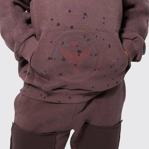 Último Estilo, Nueva Llegada, Conjuntos Deportivos Casuales de Invierno para Hombre, con Capucha, Color Sólido, Estilo Distressed, Hechos de Algodón, Transpirables y Ligeros, Venta al Por Mayor - Product Image 5