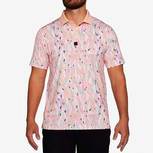 Vente en gros d'usine de polos de golf délavés avec lettres imprimées style plage grande taille polo pour hommes - Product Image 4
