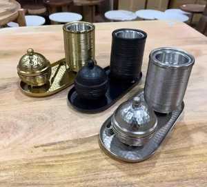Ensemble de brûleur à encens Bakhoor en résine écologique plaqué or moderne pour une décoration élégante de la maison arabe et des cadeaux - Product Image 2