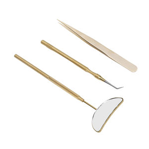 ชุดแหนบถอนขนตาสแตนเลสพร้อมกระจกต่อขนตาสีทองอุปกรณ์ร้านเสริมสวย - Product Image 2