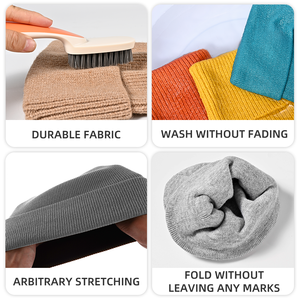 Bonnet d'hiver uni de haute qualité, personnalisé, 100% acrylique, bonnet tricoté chaud, logo personnalisé - Product Image 4