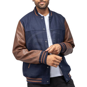 New Design Solid Color Men's Winter Letterman <b>Jacket</b> with Stand Collar and Front Logo Quick Dry & Breathable Streetwear - Product Image 4