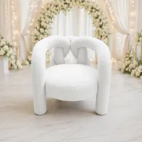 Fauteuils de salon en tissu Teddy avec base tubulaire, importés de Chine, pour les zones de réception, au-dessus de fauteuils d'hôtel modernes