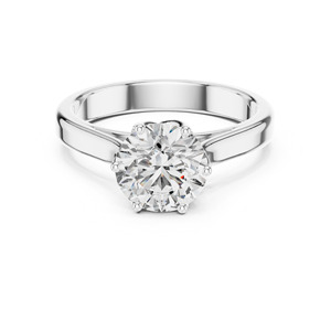 Anillo de compromiso de diamante de laboratorio de oro sólido de 14 quilates de inspiración vintage de 1 quilate, racimo de diamantes de corte redondo para ocasiones de boda - Product Image 2