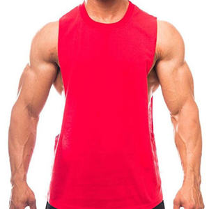T-shirt en coton pour hommes Gym Fitness Stringer Vest avec logo personnalisé Loisirs Sports Body Building T-shirt en coton pour hommes de grande taille - Product Image 3