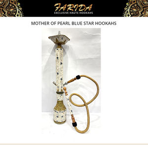 Chichas égyptiennes en acier inoxydable décorées d'étoiles bleues en nacre, finition laquée de luxe - Product Image 2