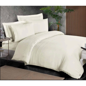 Juego de Ropa de Cama de Lujo de 6 Piezas, Tamaño King, Satén de Algodón, Funda Nórdica XL y Sábana Ajustable, Tejido con Patrón Sólido para Hoteles - Product Image 5