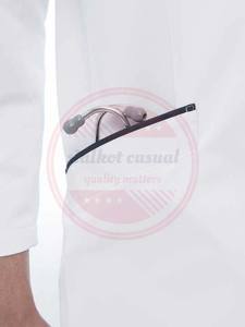 Manteau de laboratoire d'hôpital unisexe personnalisé en coton utilisé quotidiennement blouses de laboratoire professionnelles à manches longues pour l'hôpital - Product Image 6