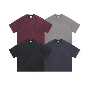 Camiseta de Hombre con Logotipo Personalizado, Lavado Ácido, Desgastada, Talla Grande, Decolorada por el Sol, Algodón Grueso de 285 g/m², Estilo Urbano, Corte Cuadrado - Product Image 2