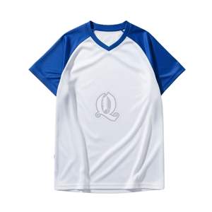 ชุดกีฬาผ้าโพลีเอสเตอร์ลายทางสีฟ้าขาวระบายอากาศได้ดีผ้าโพลีเอสเตอร์แห้งเร็วสำหรับผู้ชายทีมฝึกซ้อมและจับคู่ - Product Image 2