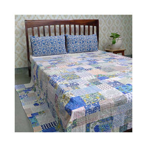 Newest Trending Indian Manufacturer Hand Block Printed Organic Cotton <b>Queen</b> <b>Size</b> Kantha <b>Quilt</b> Patchwork Design for Wholesale - Product Image 1