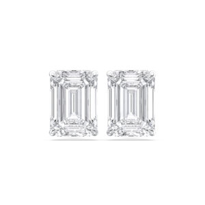 6.00 CT E-F/VVS-VS <b>Emerald</b> Cut Moissanite Stone Four Prong Set <b>Stud</b> <b>Earring</b> Made in 925 Sterling Silver For Unisex - Product Image 3