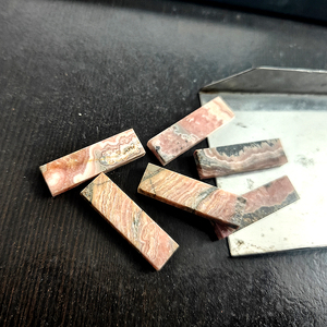 6 uds Rodocrosita Natural 35x10x4,5mm cabujón plano rectangular 167,4 Ct lote Iroc ventas calidad Rosa Rodocrosita cabina US $229,58 - Product Image 2