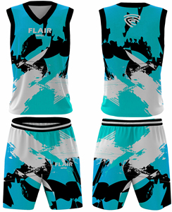 Ensemble de maillots de sport personnalisables de haute qualité pour hommes, chemise de basket-ball à impression numérique, shorts respirants, caractéristiques grande taille - Product Image 2