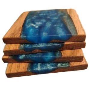 Restaurant Made Wood & Resin avec des sous-verres personnalisés polis de haute qualité 4 pcs set vente chaude 2023 - Product Image 3