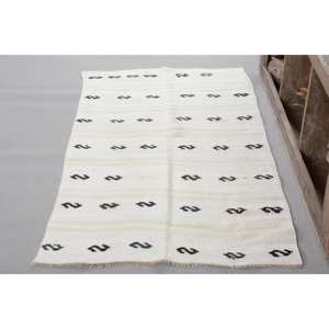 Alfombra turca vintage clásica de 3,3x6,1 pies, moderna, de látex de lana de retazos blancos y negros para dormitorio, alfombra Rectangular de diseño de pasillo - Product Image 2