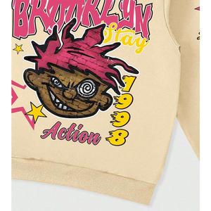 Tendance hommes personnalisé lettre et dessin animé impression sweat à capuche pantalon de survêtement décontracté coupe ample ensemble survêtement de haute qualité pour hommes - Product Image 4