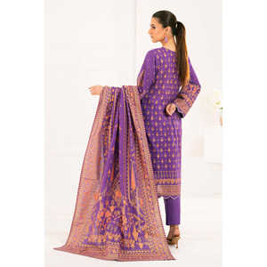 Conjunto de 3 Piezas de Salwar Kameez Khaddar con Estampado Dorado WNS-52031, Vestido Pakistaní para Festivales y Ropa Étnica con Dupatta - Product Image 1