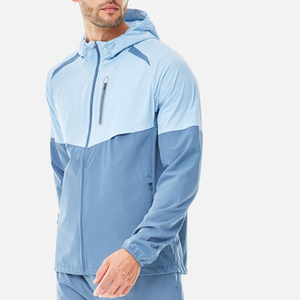 Conjunto de chándal cortavientos de nailon resistente al agua y ligero para correr con cremallera personalizado al por mayor - Product Image 2