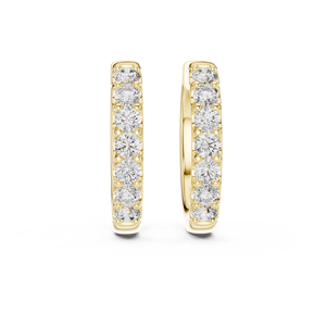 Custom 18K Yellow <b>Gold</b> Lab Grown Diamond <b>Huggie</b> Hoop Earrings Round Pave Diamond Hoop Earrings Bridal Jewelry OEM ODM Factory - Product Image 4