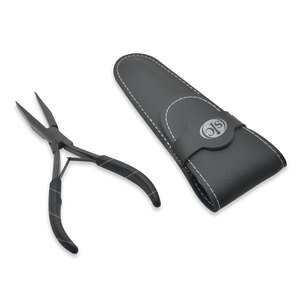 คีมปากแบนที่ดีที่สุดสำหรับการต่อผมแบบเทปในที่ต่อผมการติดตั้งที่เรียบสุดๆอุปกรณ์ต่อผมสีดำทำจากสแตนเลสสตีล - Product Image 4