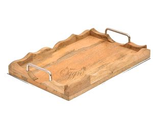 Plateaux de service rectangulaires en bois naturel, élégants et luxueux, lavables au lave-vaisselle, écologiques, faits à la main en Inde - Product Image 1