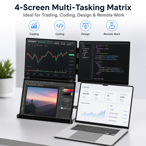 Moniteur triple portable pour comptabilité et finance, double moniteur 16 pouces 2.5K IPS pour l'audit des feuilles de calcul Excel, 3 écrans - Product Image 5
