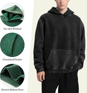 Sudaderas con capucha informales de invierno para hombre, Color sólido, 100% algodón, forro polar, ajuste Regular, secado rápido y transpirable, alta calidad - Product Image 1