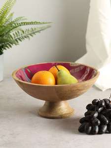 Tazón de fruta de madera Millwood Pines para encimera de cocina, fruteros para decoración de granja o fruta de madera folkulture - Product Image 4