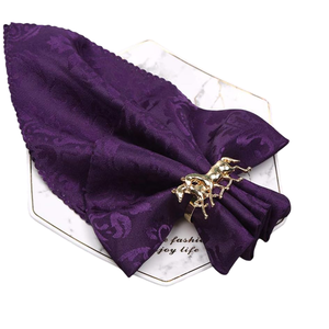 Fait de ronds de serviette et de supports en métal Design élégant Double anneau de serviette de cheval d'or parfait pour tous les événements de mariage décor de table - Product Image 1