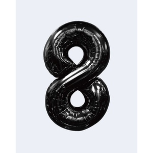 Palloncini Numero Party Love Neri N8 100 Cm 12 Pezzi per Sacchetto - Product Image 1