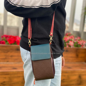 Nuevo bolso móvil de cuero reciclado hecho a mano Real, bolso cruzado móvil único con estilo occidental para mujer multicolor, bolsos de Venta caliente - Product Image 2