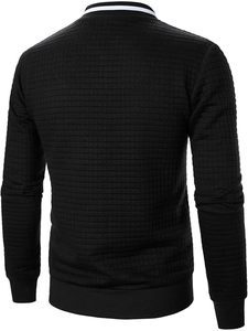 Chaquetas ligeras casuales para hombres Chaqueta de bombardero de gofres Abrigo universitario con cremallera - Product Image 5