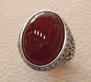 Anillo de Hombre al por Mayor, Piedra Preciosa de Ónice Rojo Natural, Piedra de Nacimiento de Diciembre, Anillo de Sello Turco, Joyería Hecha a Mano, Anillo de Plata de Ley 925 - Product Image 2
