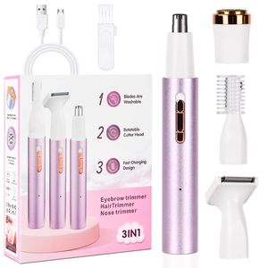 Depiladora Eléctrica 4 en 1 para Mujer, Depilación en Seco y Húmedo sin Dolor para Bikini, Axilas, Piernas, Brazos y Rostro, Cuchilla Doble con Carga USB - Product Image 4