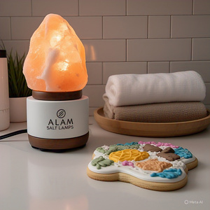 GMP ได้รับการยอมรับแพคเกจที่สมบูรณ์-โคมไฟเกลือหิมาลัยธรรมชาติ fengshui สายไฟฟ้าวัสดุอินทรีย์สัตว์ต่างๆรัก - Product Image 4