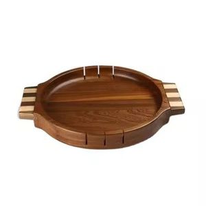 Plateaux de service multi-usages en acacia avec poignée latérale ronde, plateau de service pour table de petit-déjeuner, pieds de bureau, plateau de lit en bois de luxe - Product Image 6