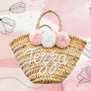 Cesta de regalo personalizada hecha a mano con diseño de flor para niña, dama de honor personalizada, regalos de boda, Playa - Product Image 1
