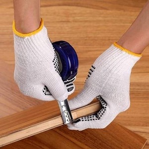 Cómodos guantes de trabajo punteados de punto sin costuras reutilizables con sujeción segura y destreza Guantes de seguridad resistentes al deslizamiento - Product Image 3