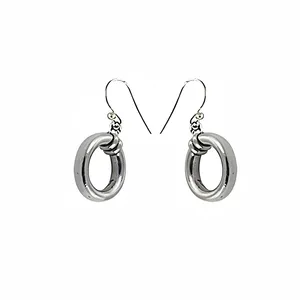 Boucles d'oreilles créoles minimalistes en argent 925, style géométrique pendantes, pour usage quotidien, bijoux unisexes en argent - Product Image 3