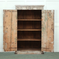 Armoire de chambre en bois massif de chêne indien, style antique, finition rustique, meuble durable pour la maison, salon