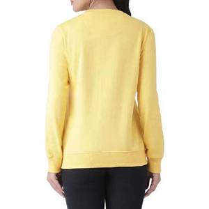 100% algodón cuello redondo liso pulóver Sudadera con capucha y sudadera bordado personalizado logotipo impreso Color amarillo ropa de gimnasio mujeres sudaderas - Product Image 4