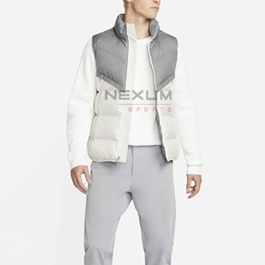 Logotipo personalizado de moda de invierno con cremallera sin mangas de cuello alto acolchado impermeable para hombres y mujeres acolchado Reversible chaleco acolchado - Product Image 3