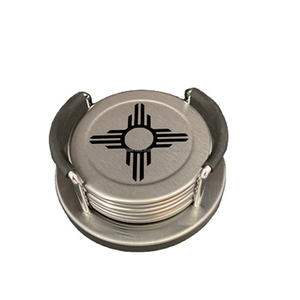 Dessous de verre attrayant en acier inoxydable de forme ronde avec support parfait pour le thé et le café - Product Image 1