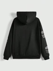 <b>Men</b> Street <b>Zip</b> <b>Hoodie</b> <b>Black</b> Gothic Skull Design Oversized Casual <b>Hoodie</b> Jacket Trendy Winter Wear - Product Image 3